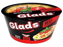 detail GLADS Instantní Nudle V Misce S Hovězí Příchuti A Rajčatovo-Bazalkovou 85g