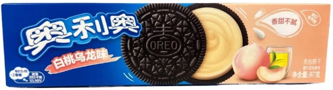 detail OREO Sušenky White Peach Oolong Creme 97g