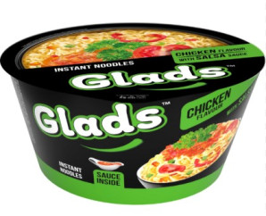GLADS Instantní Nudle V Misce S Kuřecí Příchuti A Salsa Omáčkou 85g