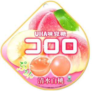 UHA Kororo Gumové Bonbóny Bílá Broskev Shimizu 40g (JP)
