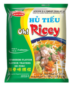 ACECOOK Oh! Ricey Instantní Rýžové Nudle S Příchutí Žebírka 70g