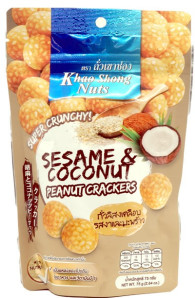 KHAO SHONG Arašídové Sezamové Kokosové Krekry 75g