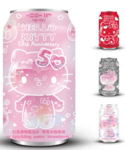 HIGH UP Ramune Hello Kitty Sparkling Water Strawberry Daifuku 330ml