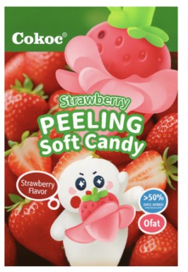 detail COKOC Peeling Soft Candy Strawberry 75g