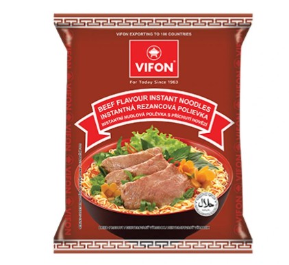 detail VIFON Instantní Nudlová Polévka S Příchutí Hovězí 60g