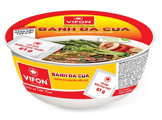 detail VIFON Instantní Rýžové Nudle s Krabí Příchutí BOWL 125g
