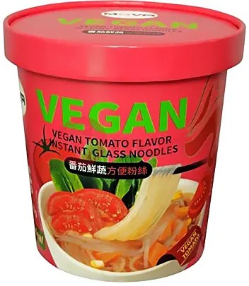 detail MOVA Vegan Instantní Skleněné Nudle S Rajčaty 136g