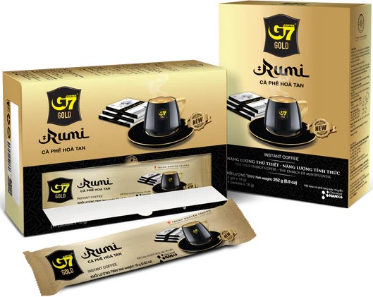 detail TRUNG NGUYEN G7 Gold Rumi Vietnamská Káva 252g