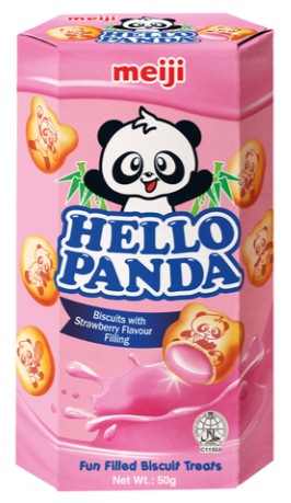 detail MEJI HELLO PANDA Sušenky S Náplň S Příchutí Jahody 50g