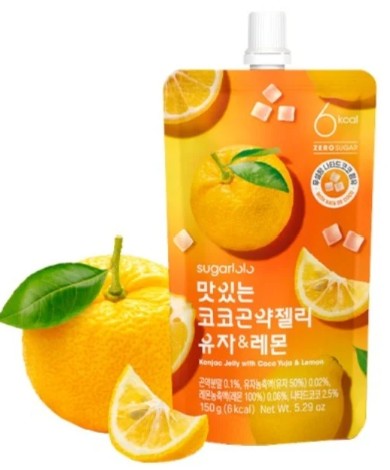 detail SUGARLOLO Konjac Želé S Kokosem Yuzu A Citronem 150g