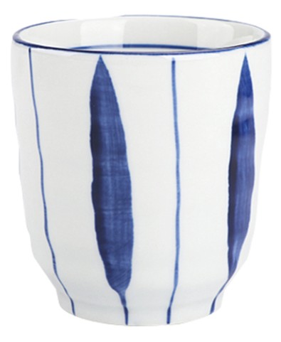 detail GOLDEN TURTLE Japonský Keramický Hrnek Modré Listy A 7cm 1ks