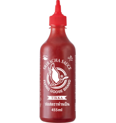 detail FLYING GOOSE Sriracha Omáčka Tikka Extra Pálivá 455ml
