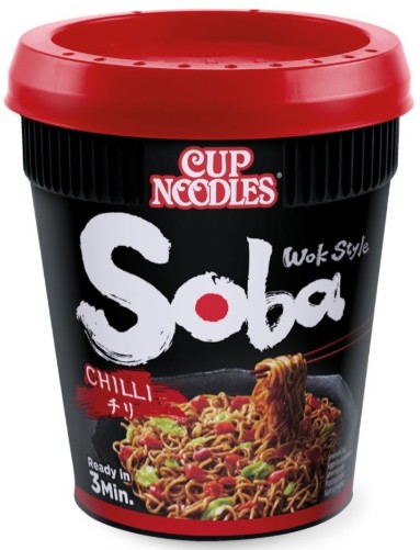 detail CUP NOODLES Soba pří. chilli 92g