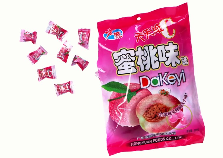 detail HONG YUAN - Broskev Bonbóny 350g