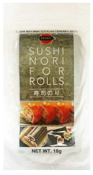 detail J-BASKET Half Cut Nori Na Sushi 18g (15 listků )