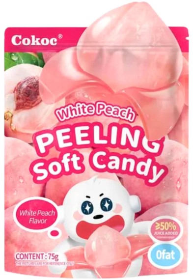 detail COKOC Plněné Želé Bonbony Bílá Broskev 60g