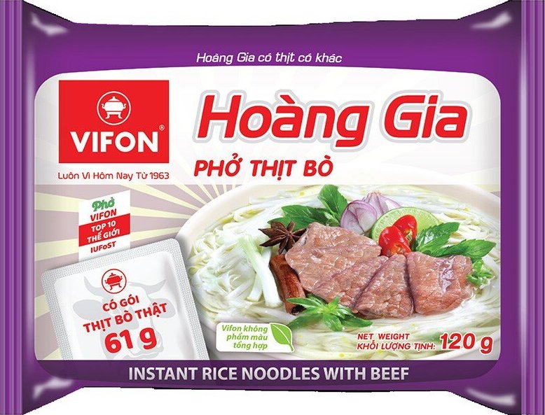 detail VIFON HOANG GIA Instantní Rýžové Nudle S Příchutí Hovězí 120g