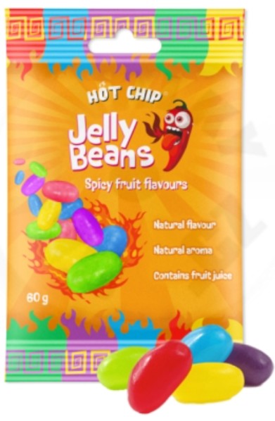 detail HOT CHIP Jelly Bean Spicy Fruit 60g