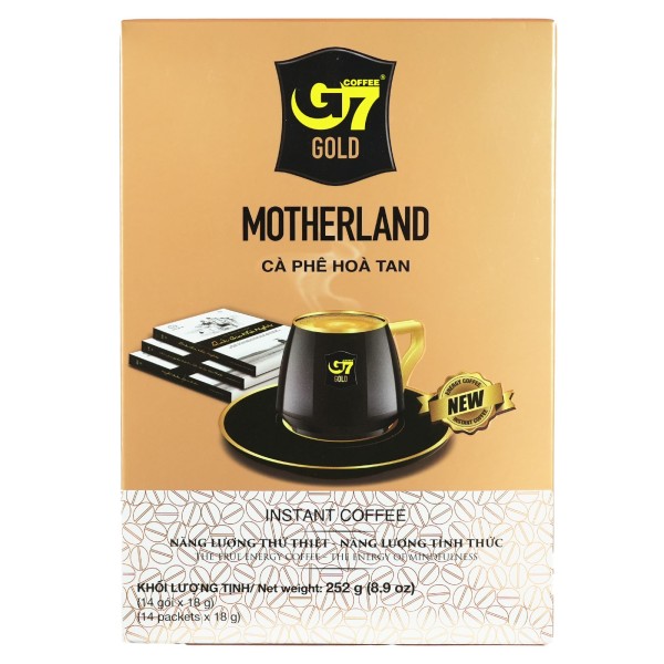 detail TRUNG NGUYEN Instantní Káva G7 Gold Motherland 252g