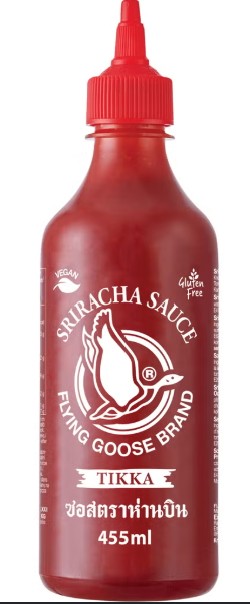 detail FLYING GOOSE Sriracha Omáčka Tikka Extra Pálivá 455ml