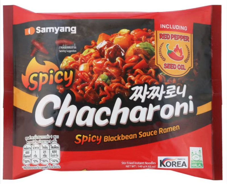 detail SAMYANG CHACHARONI Instantní Ramen Nudle Pálivé 140g
