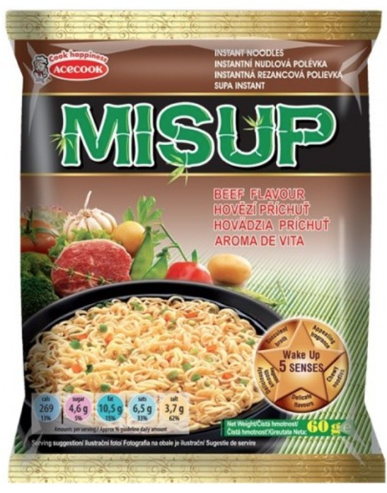 detail MISUP Instantní Nudle S Příchutí Hovězí 60g
