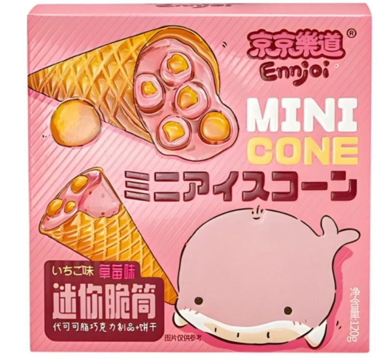 detail ENNJOI Jahodové Mini Kornouty 120g