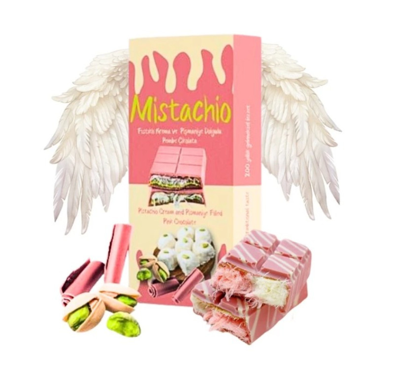 detail Mistachio Angel Hair Dubai Pink Chocolate 80g