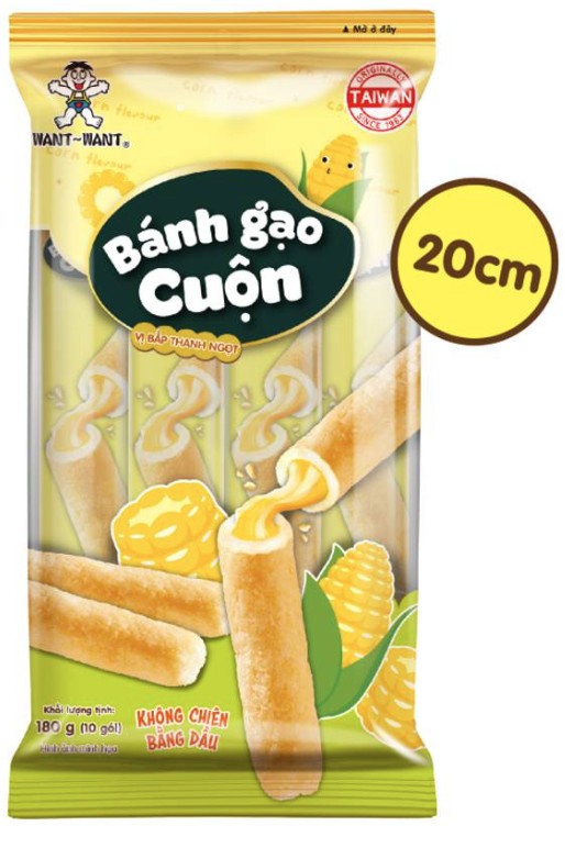 detail WANT WANT Rýžové Rolky S Kukuřičnou Příchutí 180g