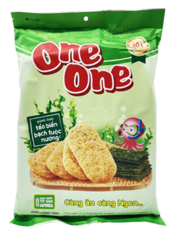 detail ONE ONE Rýžové Krackery S Příchutí Řasy A Grilované Chobotnice 104g