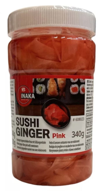 detail INAKA Růžový Zázvor Na Sushi Ve Skle 340g