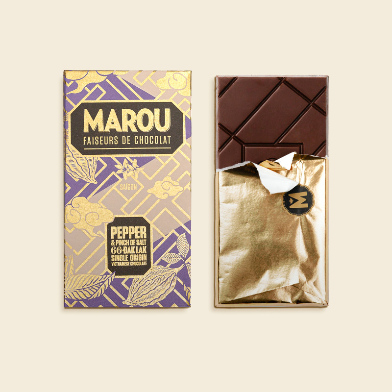 detail MAROU Čokoládová Tyčinka S Pepřem A Solí DAKLAK 66% 80g