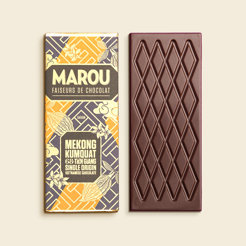 detail MAROU Mini Čokoladová Tyčinka S Mekong Kumquat TIEN GIANG 68% 24g