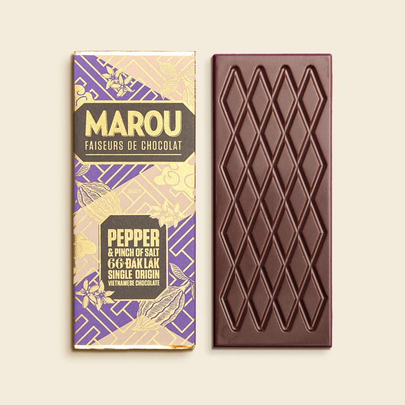 detail MAROU Mini Čokoládová Tyčinka S Pepřem A Solí DAKLAK 66% 24g